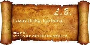 Lazavitzky Barbara névjegykártya